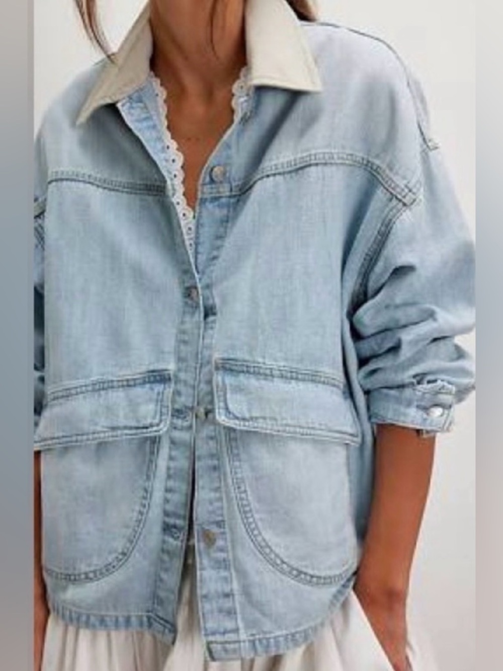 NWT We The Free Lemon Denim Jacket - Picture 3 of 16